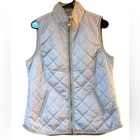 Old Navy Women's Quilted Vest - Light Tan/Pink/Pearl - Picture 1 of 5